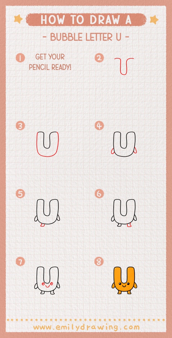 how to draw a bubble letter u pinterest pin